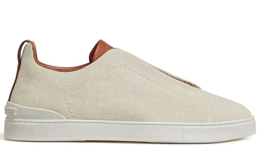 Zegna Triple Stitch canvas sneakers 'Egg shell'