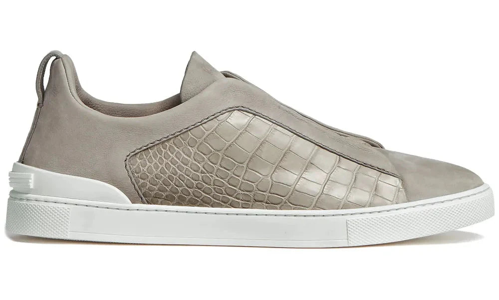 Zegna Crocodile Leather Triple Stitch 'Neutrals'