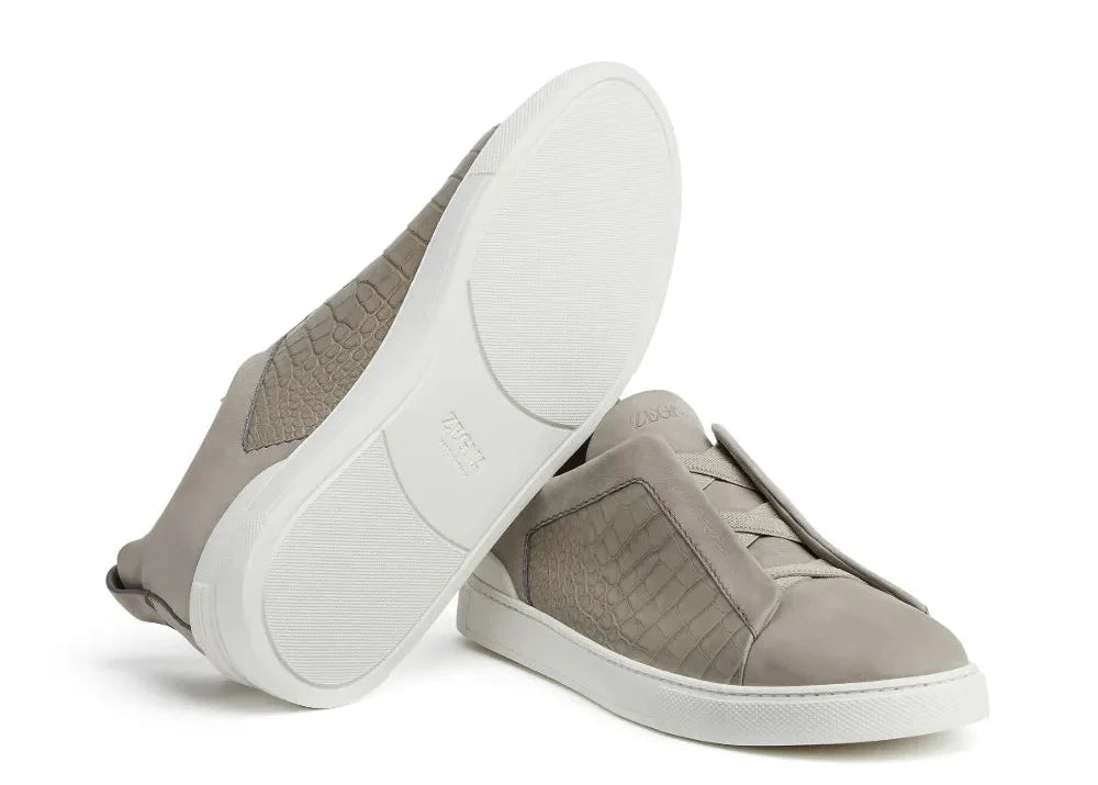 Zegna Crocodile Leather Triple Stitch 'Neutrals'