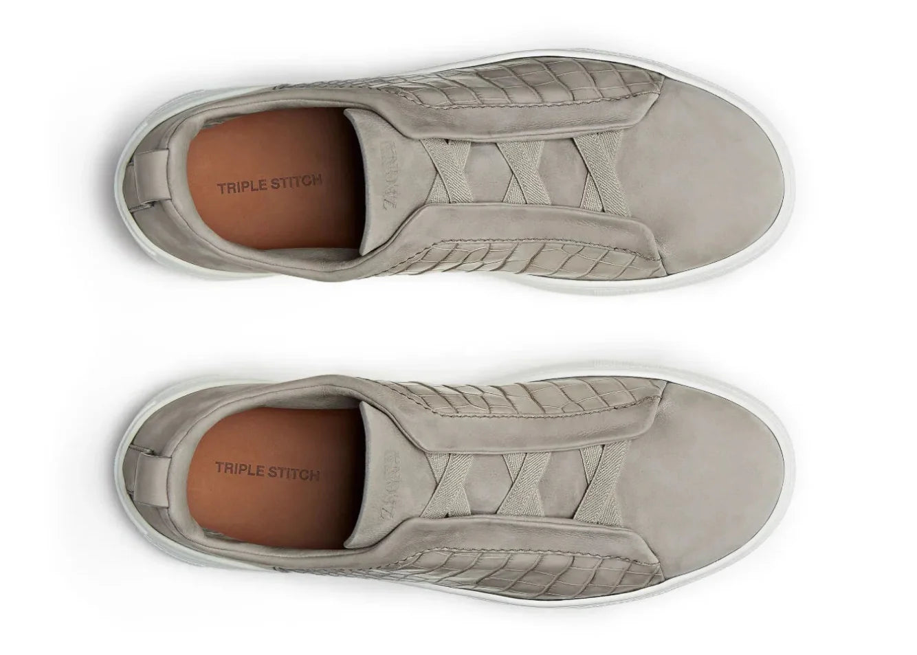 Zegna Crocodile Leather Triple Stitch 'Neutrals'