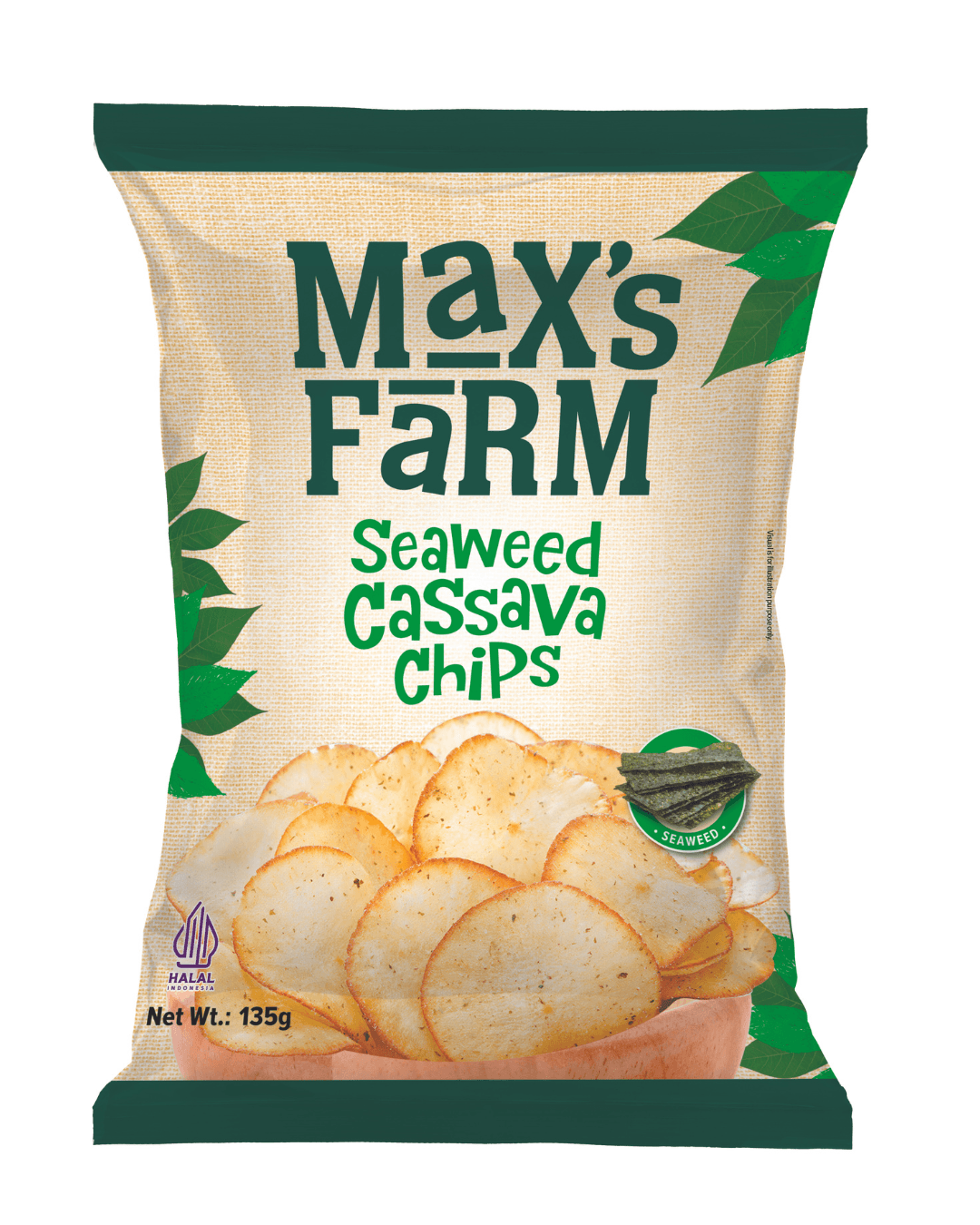 Max's Farm Cassava Chips Seaweed (1 Carton)