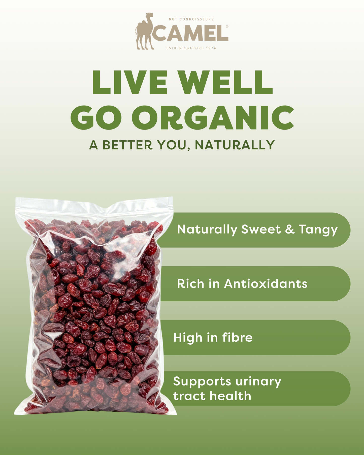 Organic Cranberries 1kg