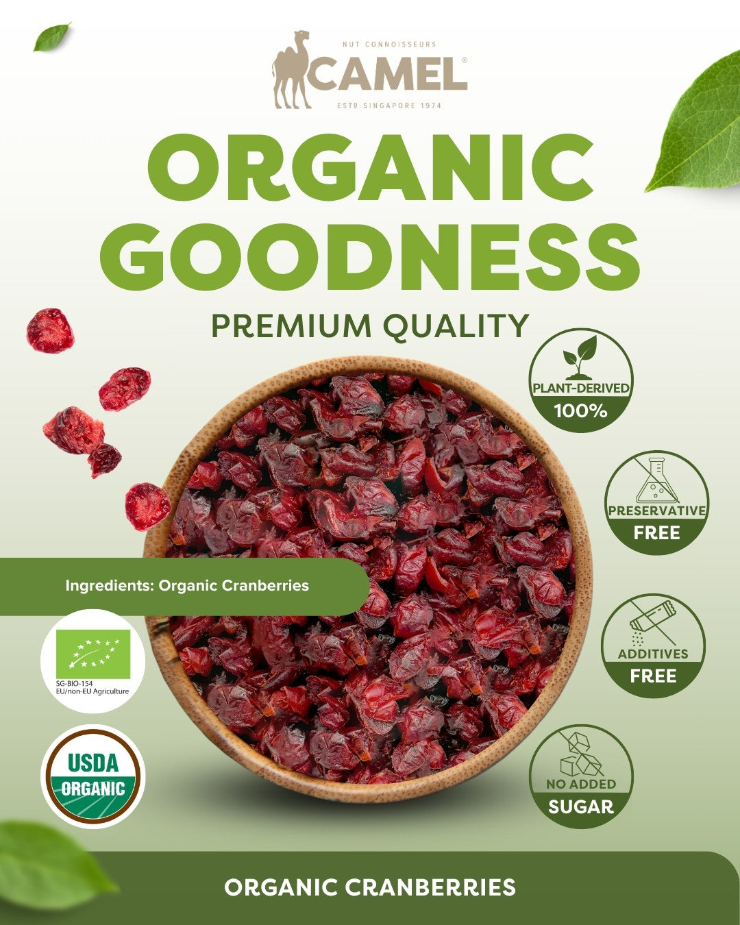 Organic Cranberries 1kg