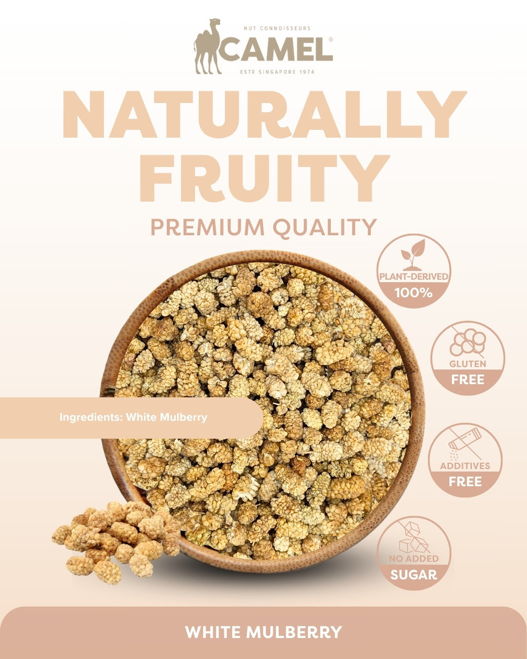 Organic Dried White Mulberries 1kg